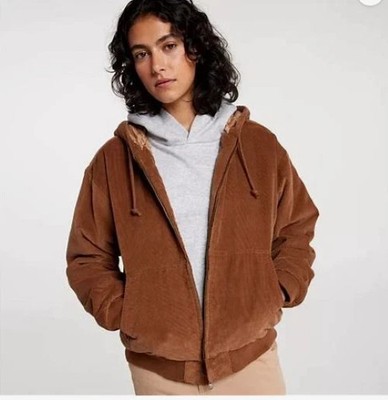 Alpine Design Cord Quilted FZ Hoodie Women's S Roasted Coffee NWT