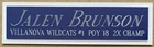 JALEN BRUNSON VILLANOVA NAMEPLATE FOR AUTOGRAPHED Signed JERSEY-BASKETBALL-PHOTO