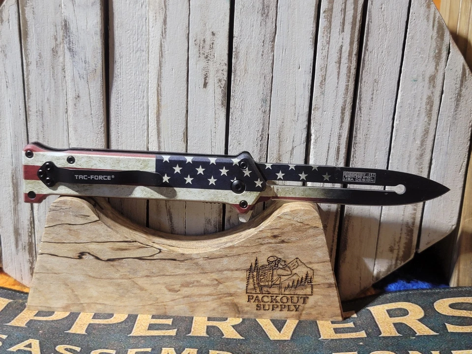 Cuchillo Plegable Tac Force Liner 3.62" Hoja Inoxidable Mango Incrustación Calavera - TF-809F Foto 3 de 4