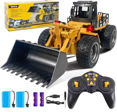 Remote Control Bulldozer Truck, 1/18 Scale RC Metal Rc Front Loader 4WD Const...