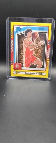 2024-25 Panini Donruss - Rated Rookie Zaccharie Risacher #219 Yellow Flood (RC)