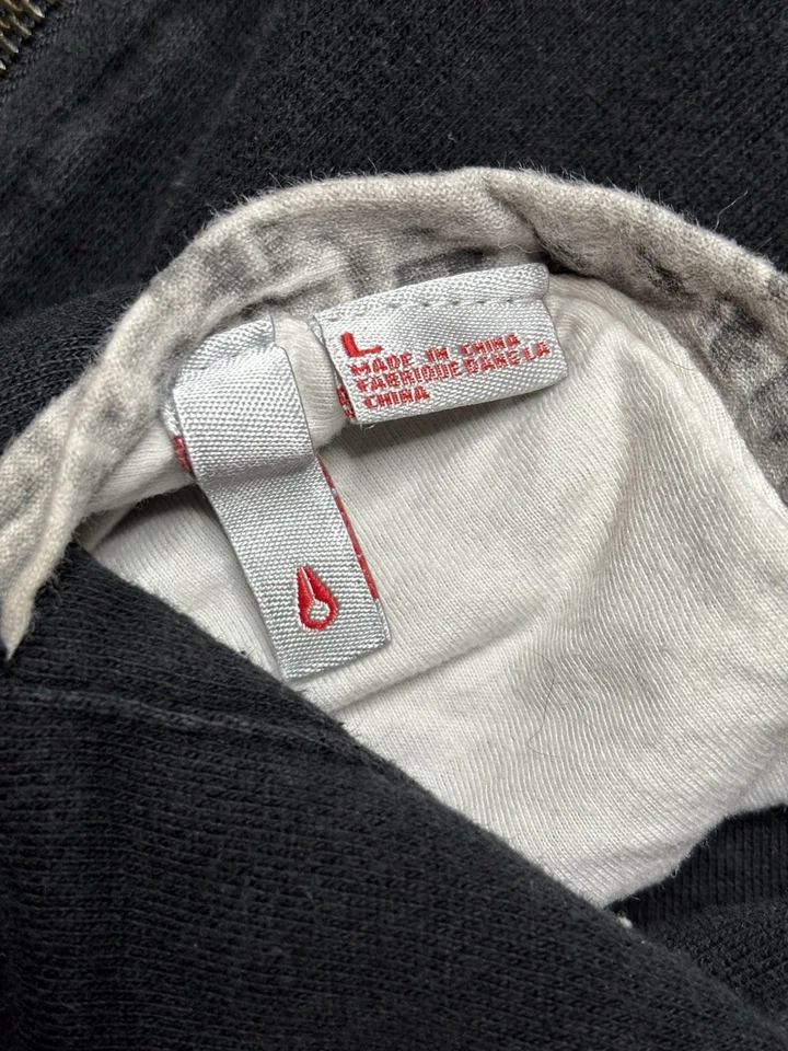 Sudadera con Capucha Nixon Cremallera Completa Negra Hombres Talla L Patinador Street Wear Deletrear Foto 2 de 4