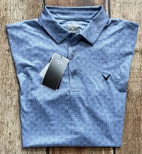 CALLAWAY GOLF OPTI-DRI POLO SHIRT BLUE GEOMETRIC MENS MEDIUM NEW WITH TAGS 78