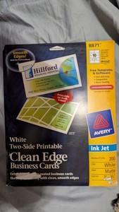 Avery 8871 Matte White Clean Edge Business Cards Inkjet 200 Cards Brand New