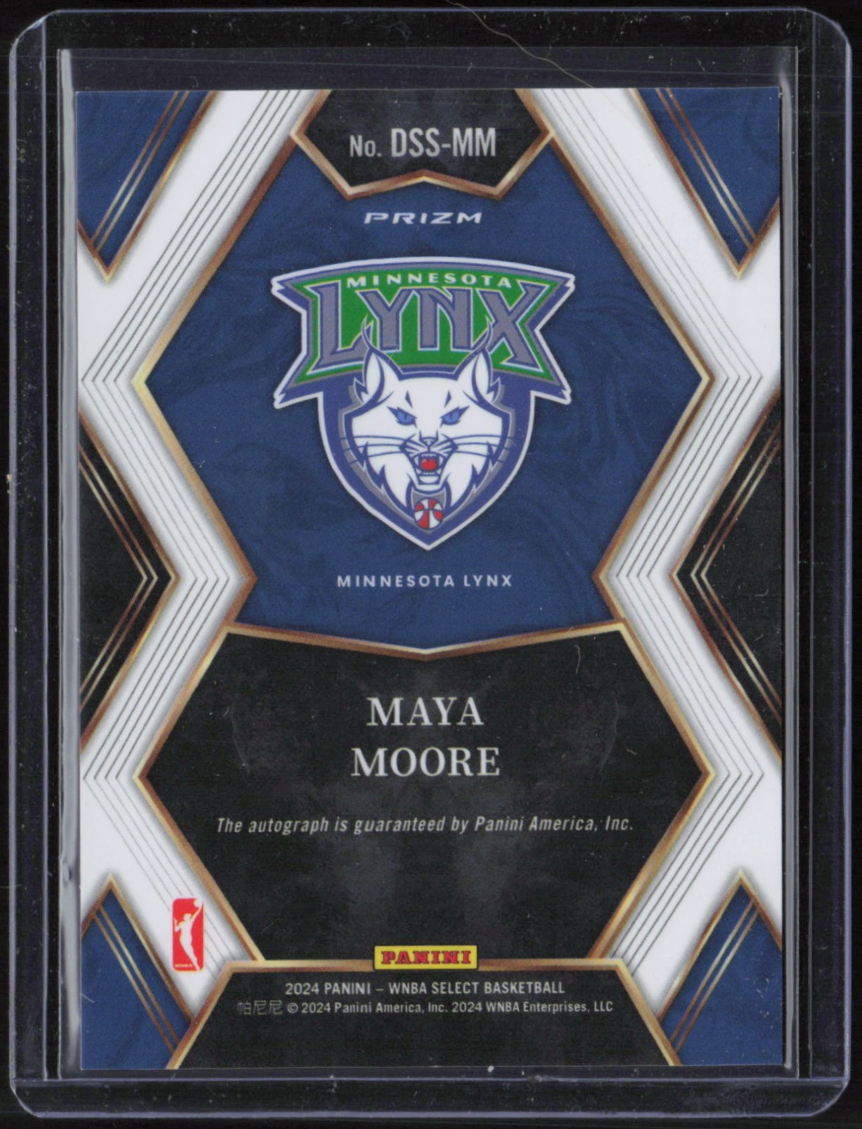 2024 Panini Select WNBA Draft Selections Silver Prizm Maya Moore Auto RC Rookie view 2
