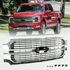 For Ford F150 F-150 2024-2025 Platinum King Ranch Front Bumper Grille Chrome