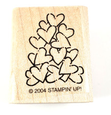 Stampin' Up Loads of Love - Hearts - Wood Mounted Rubber Stamp