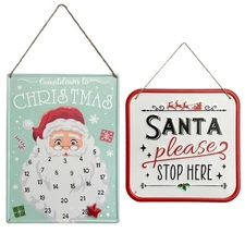 Christmas Hanging Metal Sign - Choose design