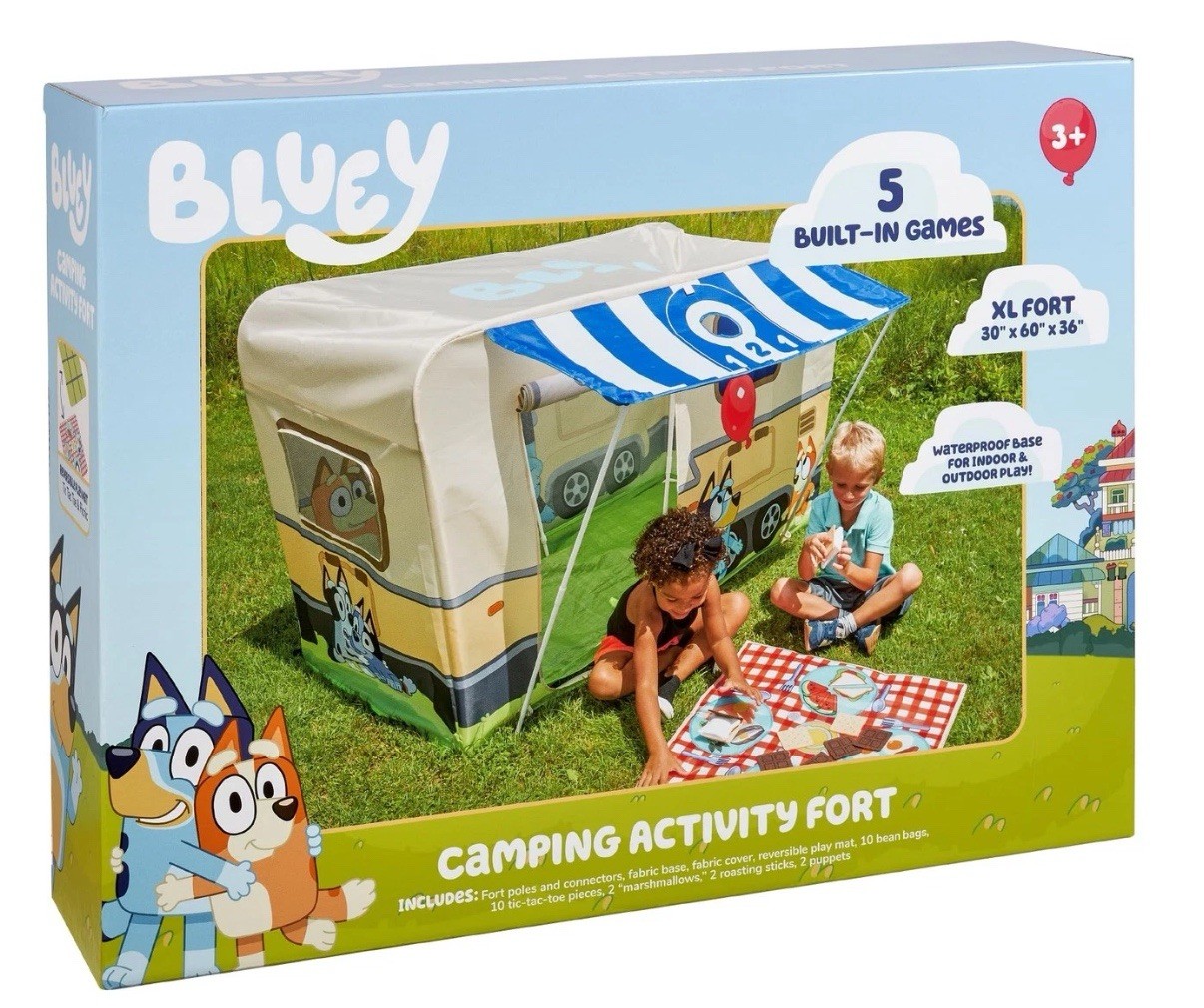 AZUL Camping Actividad Fuerte | Casa de juegos interior y exterior Juguete Tienda para niños