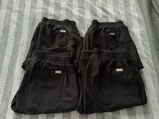Figs Womens Lot Of 4 Black Yola Skinny Scrub Pants Size Small Medical AS IS