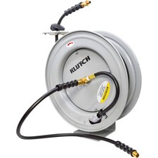 Klutch Auto-rewind Air Hose Reel With 38in. X 75ft. Rubber Hose 300 Psi