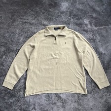 Polo Ralph Lauren Men's Sweater Size XL Cream 1/4 Zip Pullover 100 Cotton