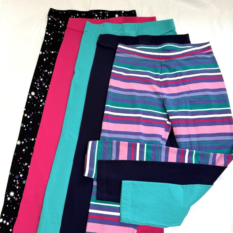 Lot of 5 Girl’s Stretch Leggings Size 9 Cotton Blend Amazon Essentials EUC