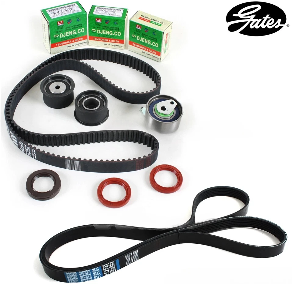 Fits 04-08 Suzuki Forenza Reno 2.0L A20DMS Gates HTD Timing Belt Kit w/ V-Belt - Изображение 2 из 3