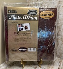 New In Wrap Sewn Bonded Leather Pioneer Photo Album 200 Slip In Slots 4x6 Photo