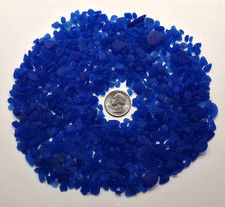 GENUINE SURF TUMBLED SEA GLASS FROM PUERTO RICO / 7 OZ COBALT BLUE