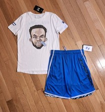 NEW Under Armour Youth Big Boy Steph Curry T-Shirt Drawstring Short Set YM