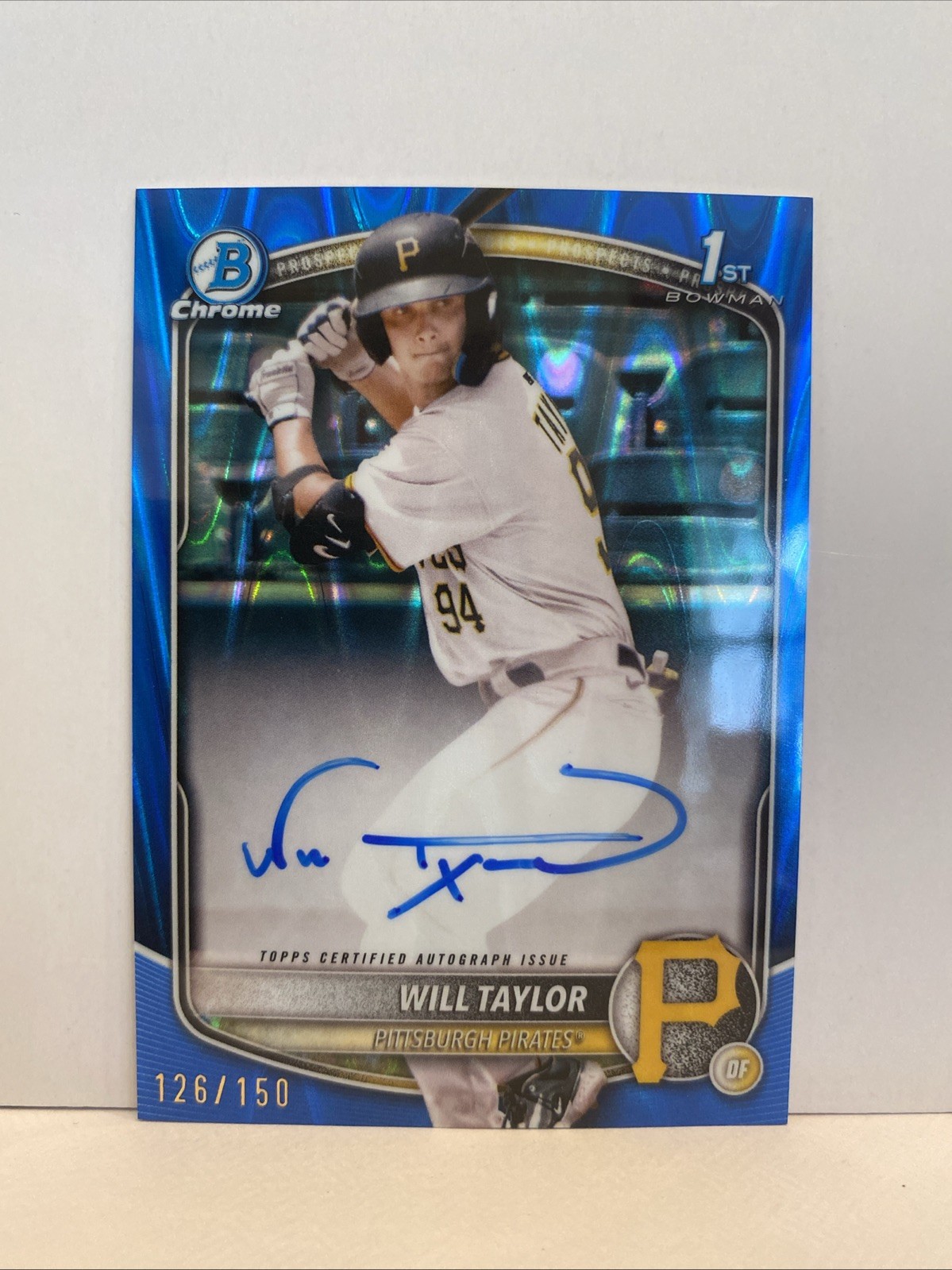WILL TAYLOR 2025 BOWMAN CHROME 1ST BLUE RAYWAVE REFRACTOR AUTO /150