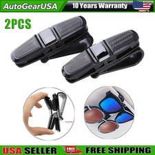 2X UNIVERSAL CAR SUN VISOR GLASSES CLIP CARBON FIBRE SUNGLASSES CARDS HOLDER NEW