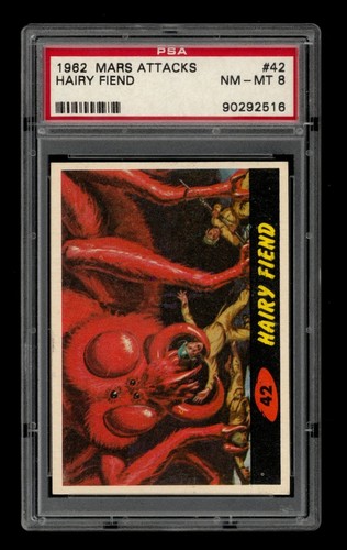 1962 Topps Mars Attacks #42 Hairy Fiend — PSA 8