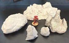 Wargame Terrain Rocks x5   3D Printed Scatter Terrain   Tabletop Miniature Scene