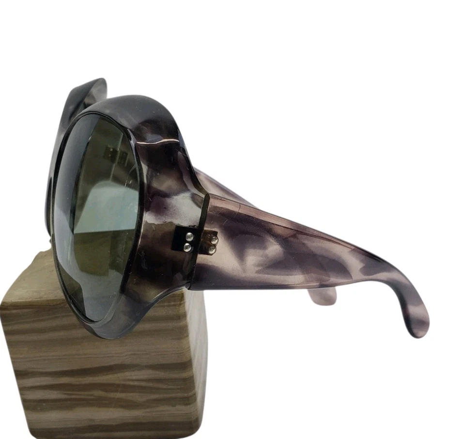 Gafas de sol vintage púrpura marrón tortuga translúcidas envolventes máscara Foto 2 de 4
