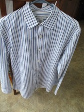 Banana Republic Shirt Men's L 16-16 1/2 Striped Blue Button Down L Sleeve ExCLNT