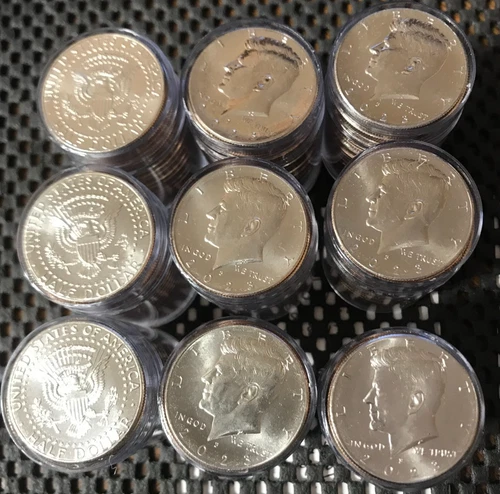 9 Rolls 2023 JFK Half Dollars AU++-BU Taken from Bank Rolls