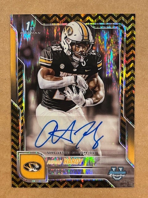 AHMAD HARDY Missouri 2025 Bowman U 1st Chrome Black Gold Stealth Ref AUTO 25/25