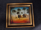 Original Pro Hart Trappers Family Artwork Oil Painting Aboriginal Hand Signed