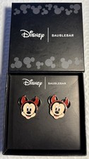 Disney Baublebar Mickey Mouse Red Devil Horns Enamel Stud Earrings Halloween