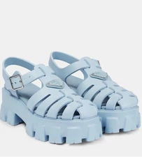Prada Monolith Cage Platform Sandals Rubber Luxury Designer Shoes US 11/EU41