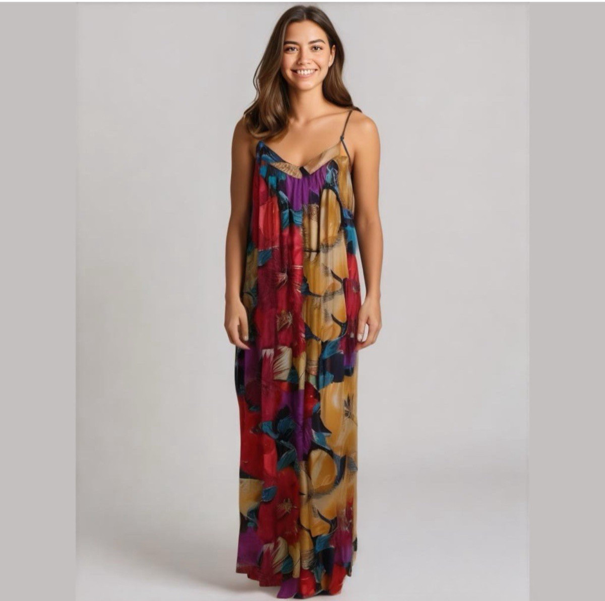 Mary McFadden Collection Vintage Chemise Slip Dress Semi-Sheer Size S Fairy Maxi