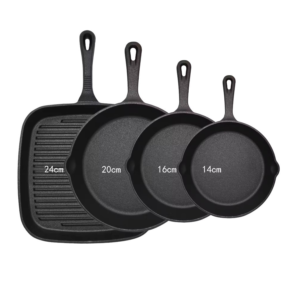 Cast Iron Frying Pan Griddle Frying Pan Skillet Pan Grill Fry Cooking Seasoned