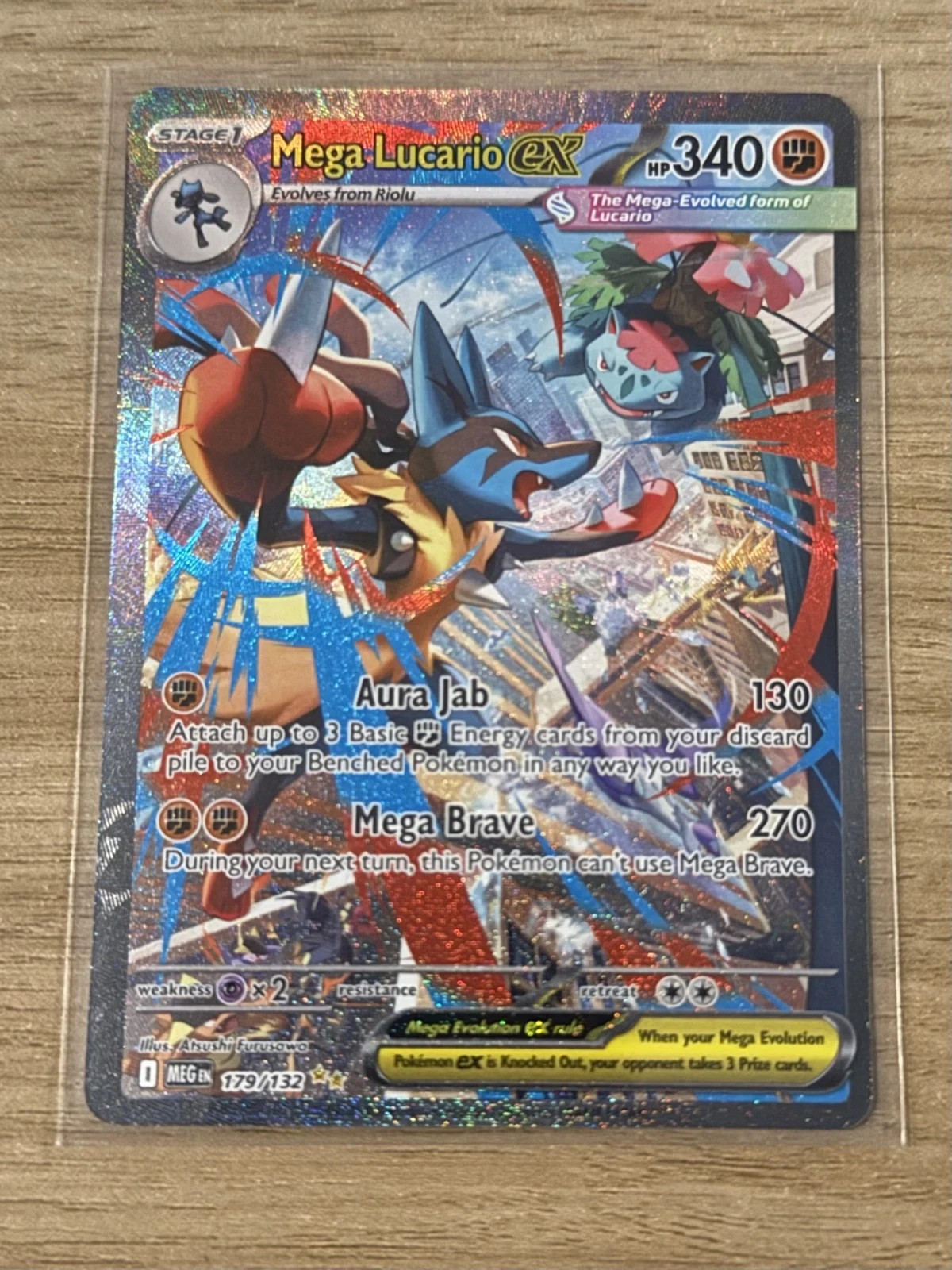 Me01 Mega Evolution Holo Mega Lucario EX 179/132 Rare Card