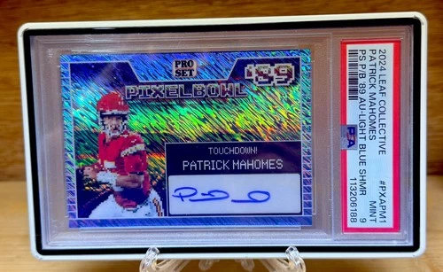 2024 Patrick Mahomes Pxa-pm1 89 PixelBowl Light Blue Shimmer /10 PSA 9 Pop 1
