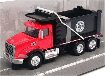 Maisto 11 cm lang Diecast 21239 - Mack Kipper LKW - rot/schwarz