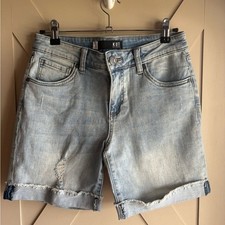 KUT Catherine boyfriend Bermuda denim short 4 light wash