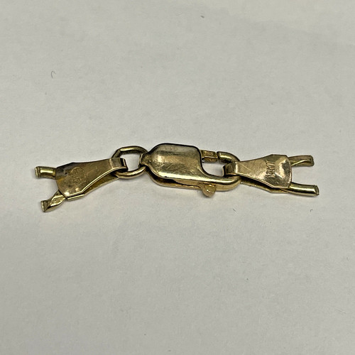 14k Yellow Gold Lobster Clasp & Jump Ring Flat Chain End  5  x 11mm 1.1g