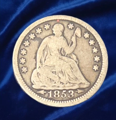 1853 Seated Liberty Silver Half Dime - Arrows at Date - VG - Rare US Type Coin