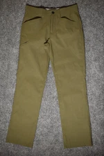 Orvis Mens Tech Pants 32x31 Green Straight Leg Zip Pockets Water Repellent