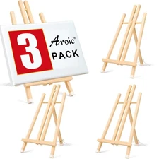 3PCS 15" Wooden Easels – Tabletop Stand for Painting, Art & Crafts