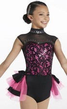 Weissman Come  Get It Dance Costume Child Large 14908 Hot Pink And Black