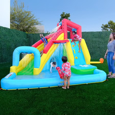 Kids Inflatable Water Slide Bouncy Castle Splash Pool Backyard Outdoor Fun Play
