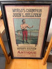VINTAGE JOHN L. SULLIVAN DEFEATS KILRAIN BOXING ADVERTISING KENTUCKY BOURBON