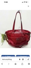 Coach Diaper Bag Patient Red Leather No Diaper Pad Shoulder Strap Included