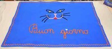 Blue Cat Cat Cat Cat Fleece Blanket Cloth Cover - Good Morning -
