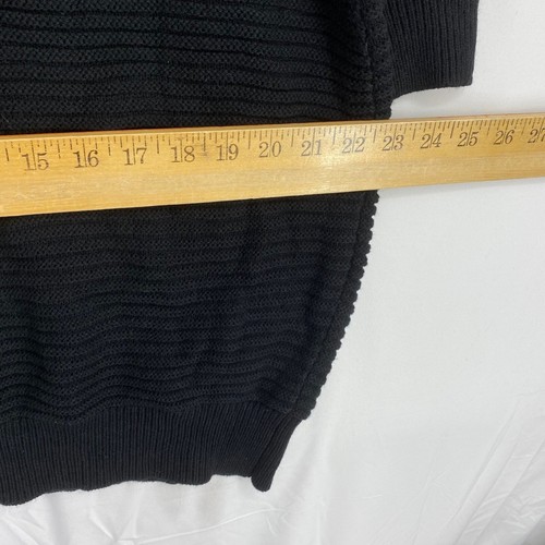 Black Tape Damen Gr. 1X kurzes Pulloverkleid Tunika schwarz Langarm tiefer V-Ausschnitt - Bild 11 von 12