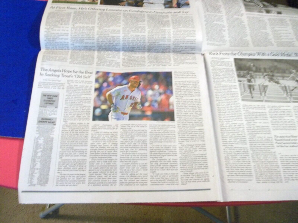 'MIKE TROUT' "A LOOK AT HIS CAREER" SPORTS SECTION OF NEW YORK TIMES eBay
