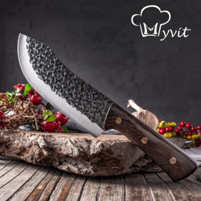 Butcher Knife High Carbon Steel Handmade Forged Meat Cleaver Kitchen Knives